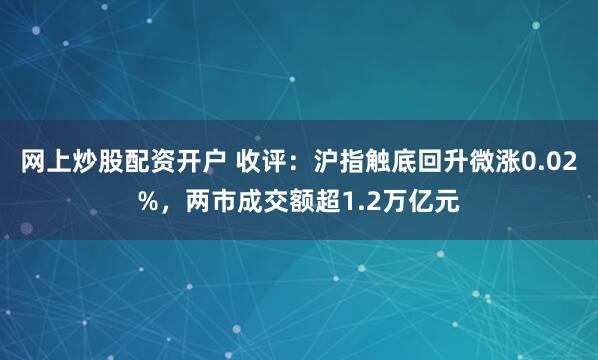 网上炒股配资开户 收评：沪指触底回升微涨0.02%，两市成交额超1.2万亿元