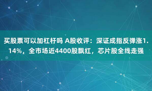 买股票可以加杠杆吗 A股收评：深证成指反弹涨1.14%，全市场近4400股飘红，芯片股全线走强