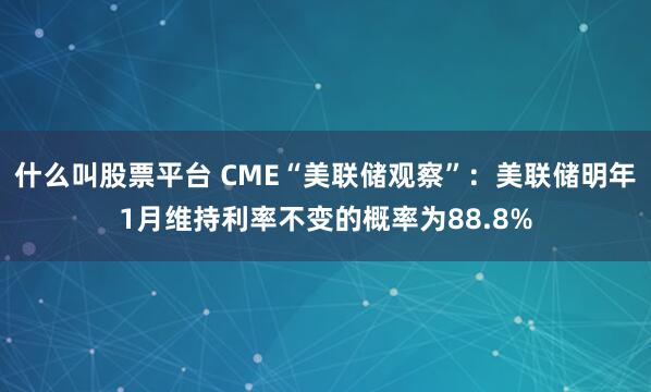 什么叫股票平台 CME“美联储观察”：美联储明年1月维持利率不变的概率为88.8%