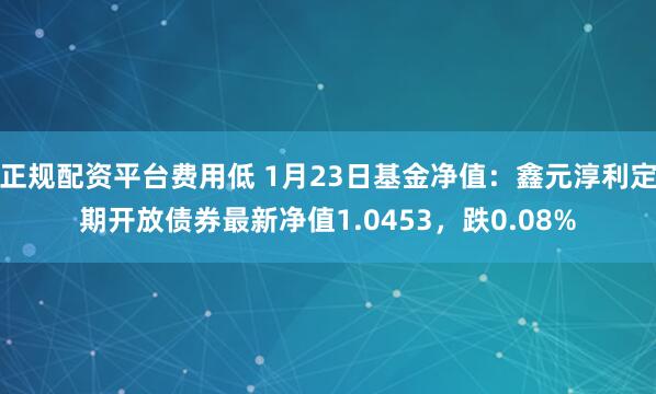 正规配资平台费用低 1月23日基金净值：鑫元淳利定期开放债券最新净值1.0453，跌0.08%