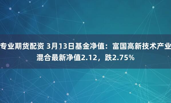 专业期货配资 3月13日基金净值：富国高新技术产业混合最新净值2.12，跌2.75%