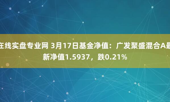 在线实盘专业网 3月17日基金净值：广发聚盛混合A最新净值1.5937，跌0.21%